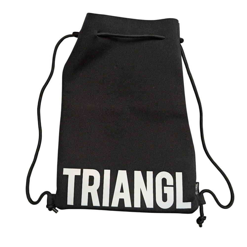Triangl Black Neoprene Drawstring Backpack Beach Bag Logo Travel Vacation Pool